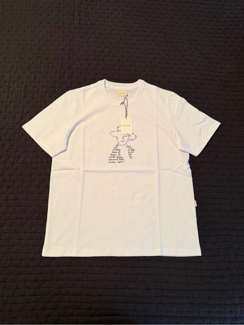 Aime Leon Dore White Short-Sleeve Tee with Script Graphic
